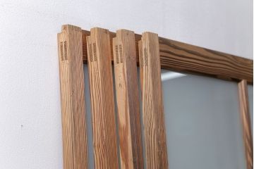 アンティーク 古い木味のガラス戸 4枚セット(1)(引き戸)