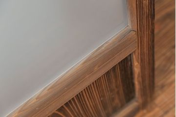 アンティーク 古い木味のガラス戸 4枚セット(1)(引き戸)