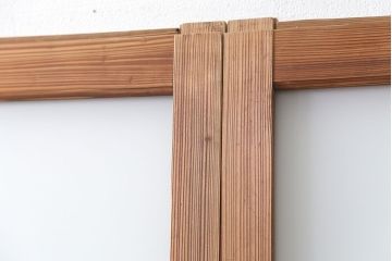 アンティーク 古い木味のガラス戸 4枚セット(1)(引き戸)