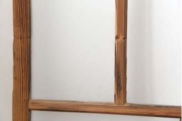 アンティーク 古い木味のガラス戸 4枚セット(1)(引き戸)