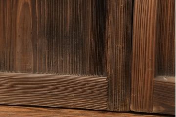 アンティーク 古い木味のガラス戸 4枚セット(2)(引き戸)