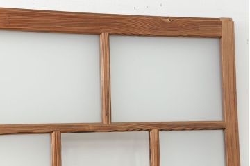 アンティーク 古い木味のガラス戸 4枚セット(2)(引き戸)