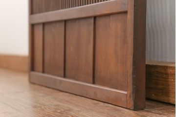 古民具・骨董 ダイヤガラス入り裏障子付きの格子戸 1枚(引き戸)