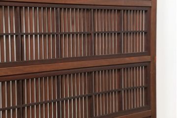古民具・骨董 ダイヤガラス入り裏障子付きの格子戸 1枚(引き戸)