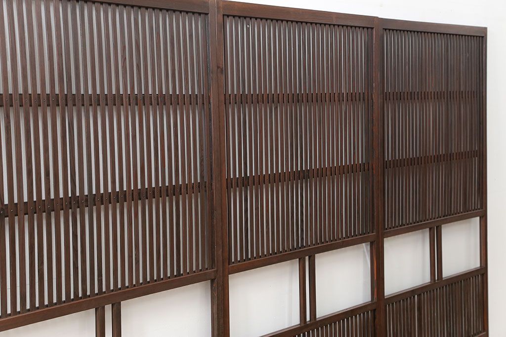 古民具・骨董 味のあるガラス入り格子戸 4枚セット(引き戸、ガラス戸)