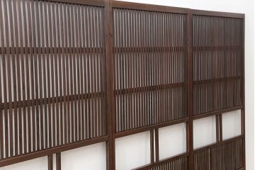 古民具・骨董 味のあるガラス入り格子戸 4枚セット(引き戸、ガラス戸)