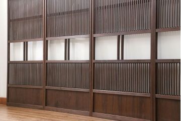 古民具・骨董 味のあるガラス入り格子戸 4枚セット(引き戸、ガラス戸)