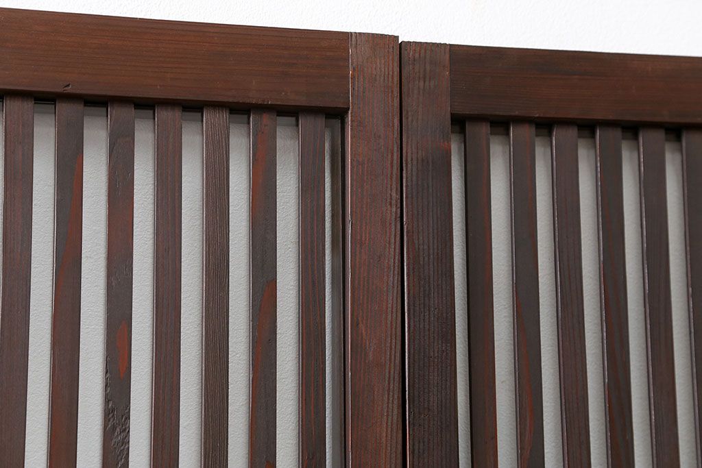 古民具・骨董 味のあるガラス入り格子戸 4枚セット(引き戸、ガラス戸)