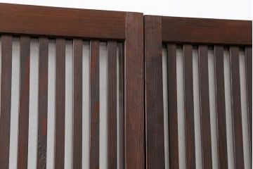 古民具・骨董 味のあるガラス入り格子戸 4枚セット(引き戸、ガラス戸)