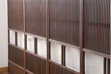 古民具・骨董 味のあるガラス入り格子戸 4枚セット(引き戸、ガラス戸)