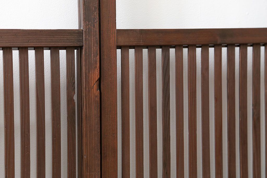 古民具・骨董 味のあるガラス入り格子戸 4枚セット(引き戸、ガラス戸)