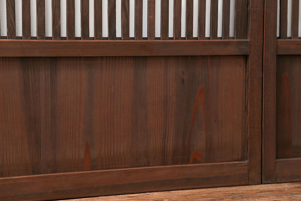 古民具・骨董 味のあるガラス入り格子戸 4枚セット(引き戸、ガラス戸)