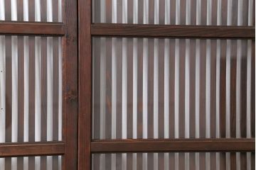 古民具・骨董 味のあるガラス入り格子戸 4枚セット(引き戸、ガラス戸)