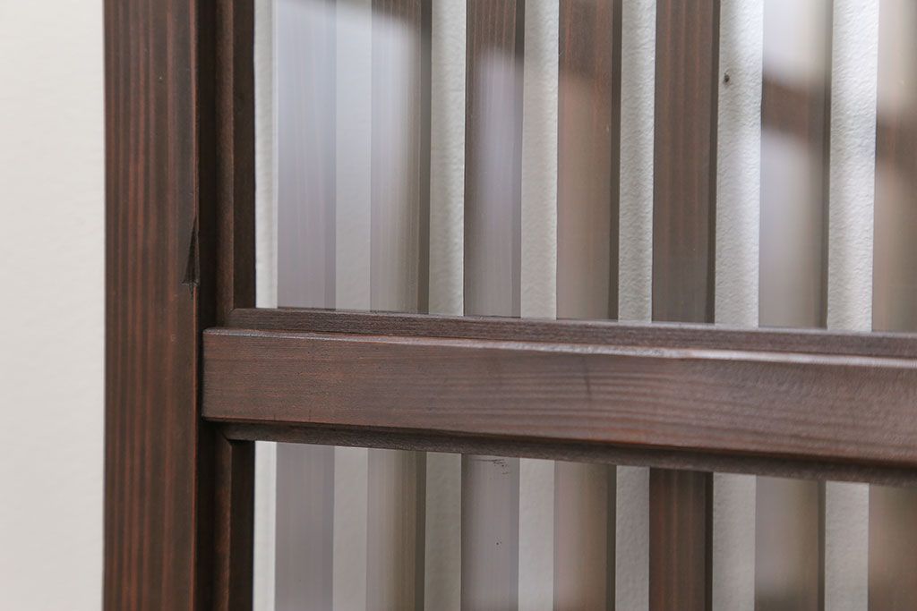 古民具・骨董 味のあるガラス入り格子戸 4枚セット(引き戸、ガラス戸)