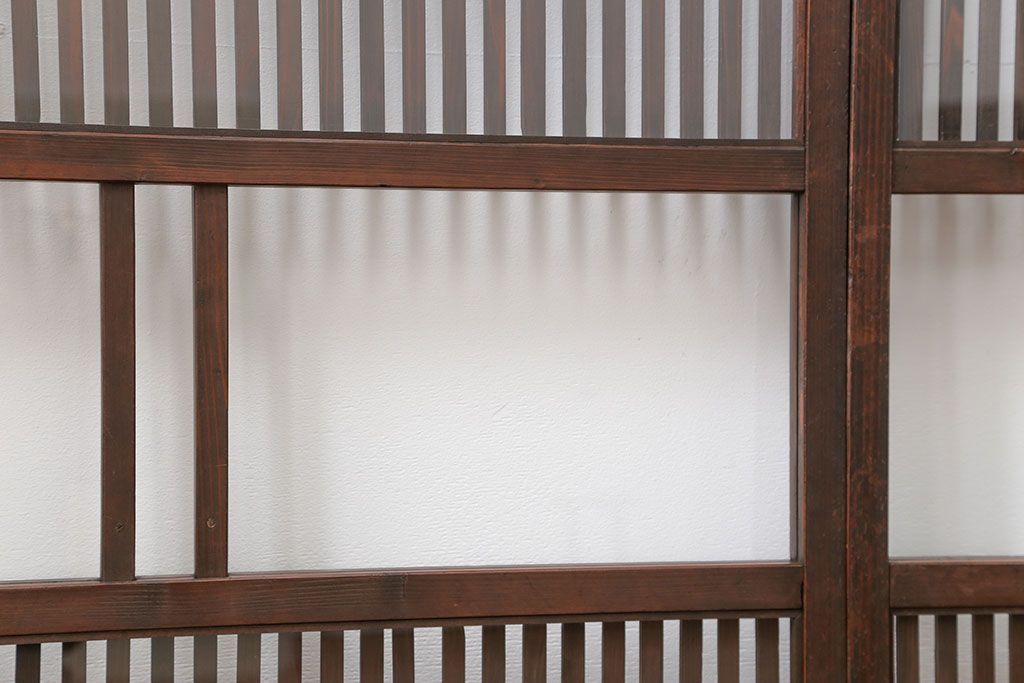 古民具・骨董 味のあるガラス入り格子戸 4枚セット(引き戸、ガラス戸)