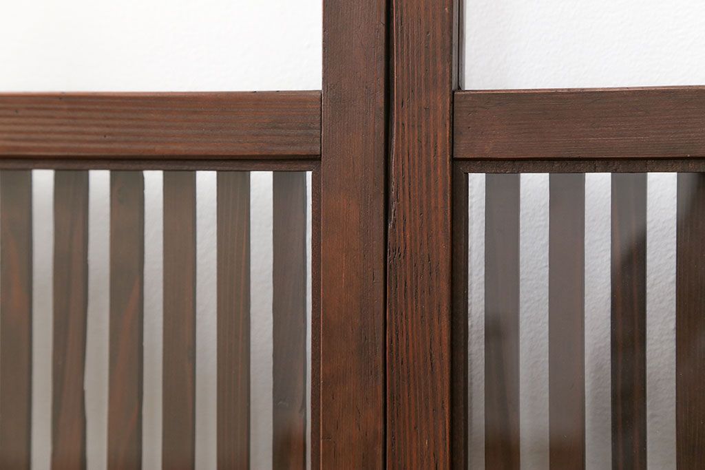 古民具・骨董 味のあるガラス入り格子戸 4枚セット(引き戸、ガラス戸)