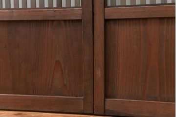 古民具・骨董 味のあるガラス入り格子戸 4枚セット(引き戸、ガラス戸)