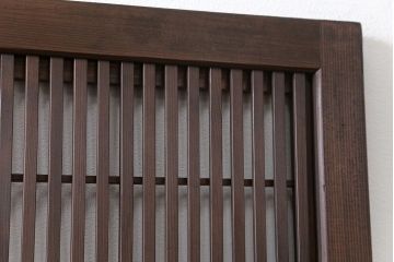 古民具・骨董 裏障子付きの格子戸 2枚セット(和風建具、引き戸)