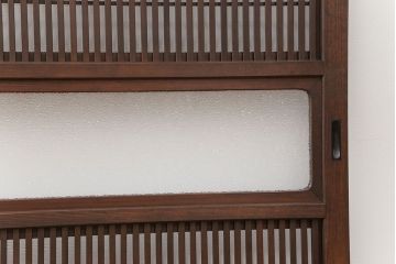 古民具・骨董 裏障子付きの格子戸 2枚セット(和風建具、引き戸)