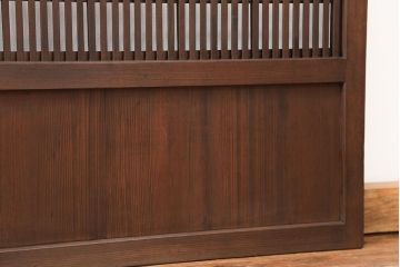 古民具・骨董 裏障子付きの格子戸 2枚セット(和風建具、引き戸)