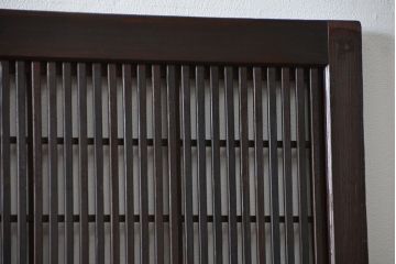 アンティーク 腰板欅材の上質な裏障子付き格子戸　2枚セット　(和風建具、引き戸)