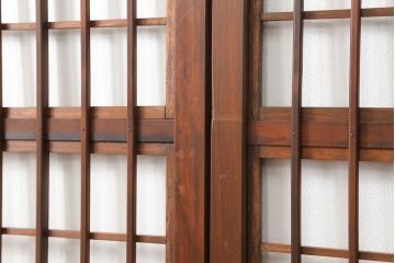 アンティーク 裏障子付きのスッキリとした格子戸 4枚セット(和風建具)