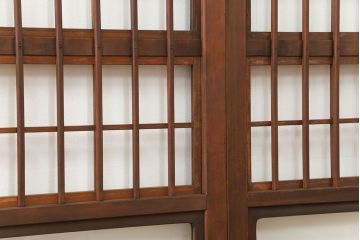 アンティーク 裏障子付きのスッキリとした格子戸 4枚セット(和風建具)