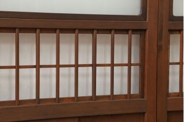 アンティーク 裏障子付きのスッキリとした格子戸 4枚セット(和風建具)