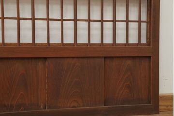 アンティーク 裏障子付きのスッキリとした格子戸 4枚セット(和風建具)