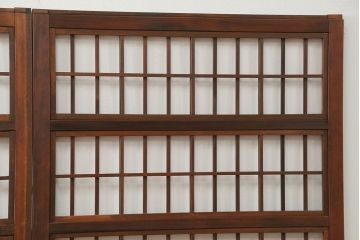 アンティーク 裏障子付きのスッキリとした格子戸 4枚セット(和風建具)