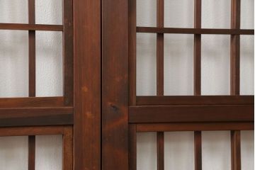 アンティーク 裏障子付きのスッキリとした格子戸 4枚セット(和風建具)