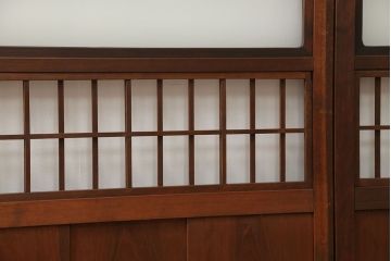 アンティーク 裏障子付きのスッキリとした格子戸 4枚セット(和風建具)