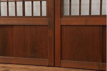 アンティーク 裏障子付きのスッキリとした格子戸 4枚セット(和風建具)