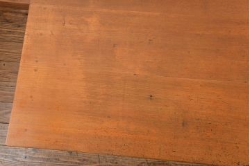 レトロ家具　昭和レトロ アンティークペイントの片袖机(テーブル、作業台)