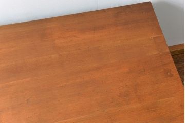 レトロ家具　昭和レトロ アンティークペイントの片袖机(テーブル、作業台)