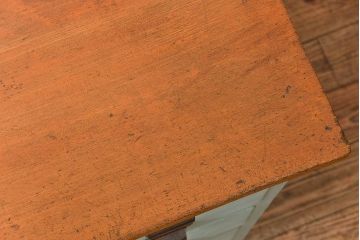レトロ家具　昭和レトロ アンティークペイントの片袖机(テーブル、作業台)