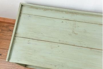 アンティーク家具　アンティークペイント　かわいい二段飾り棚(陳列棚)