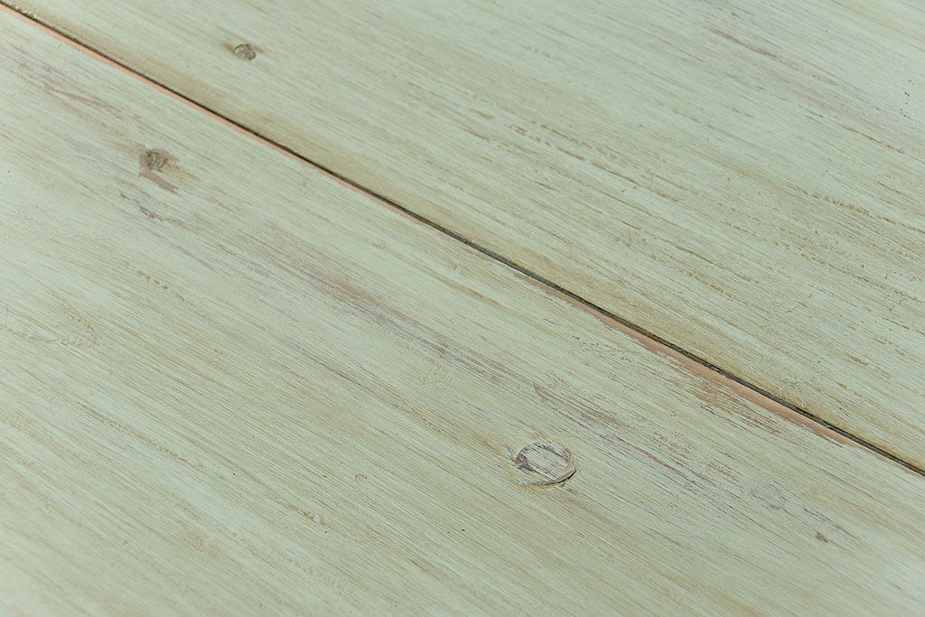 アンティーク家具　アンティークペイント　かわいい二段飾り棚(陳列棚)