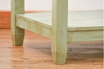 アンティーク家具　アンティークペイント　かわいい二段飾り棚(陳列棚)