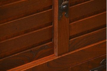 アンティーク家具　古民具・骨董 総欅　越後帳場箪笥(銭戸棚、小箪笥、船箪笥)