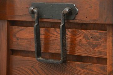 アンティーク家具　古民具・骨董 総欅　越後帳場箪笥(銭戸棚、小箪笥、船箪笥)