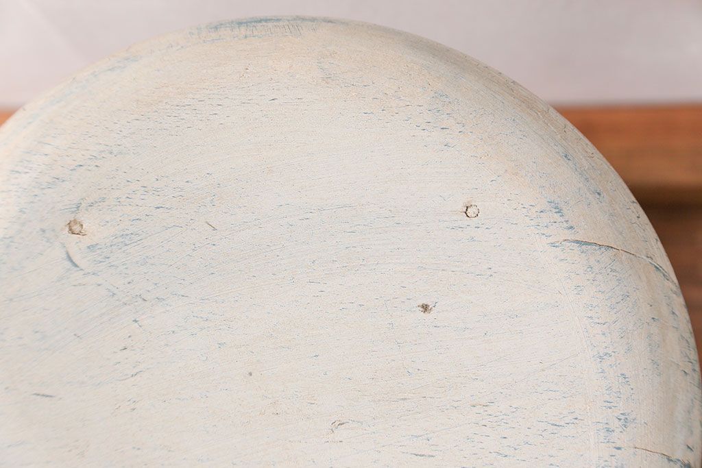 アンティーク家具　アンティークペイント かわいいスツール(1)(丸椅子、イス)