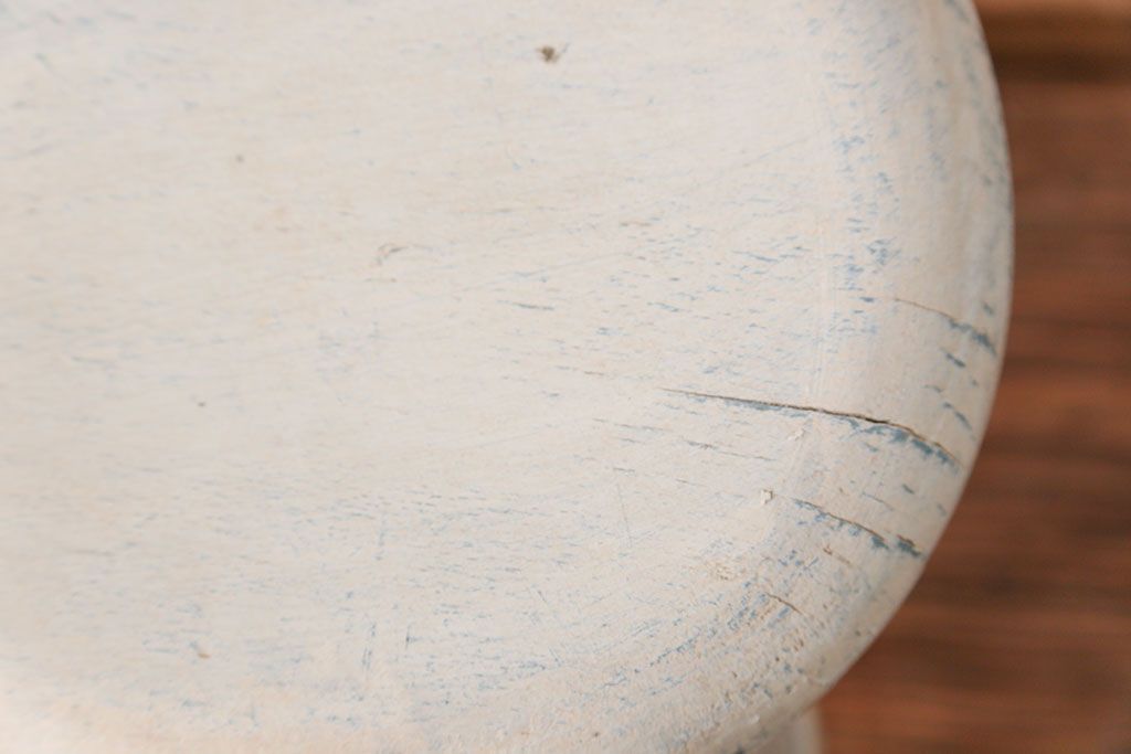 アンティーク家具　アンティークペイント かわいいスツール(1)(丸椅子、イス)