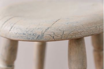 アンティーク家具　アンティークペイント かわいいスツール(1)(丸椅子、イス)