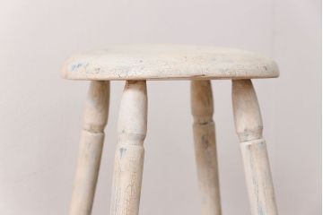 アンティーク家具　アンティークペイント かわいいスツール(1)(丸椅子、イス)