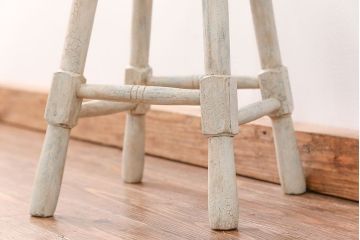 アンティーク家具　アンティークペイント かわいいスツール(1)(丸椅子、イス)