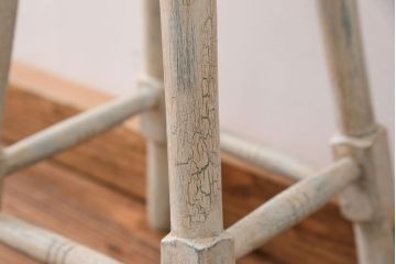 アンティーク家具　アンティークペイント かわいいスツール(1)(丸椅子、イス)