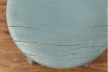 アンティーク家具　アンティークペイント かわいいスツール(2)(丸椅子、イス)