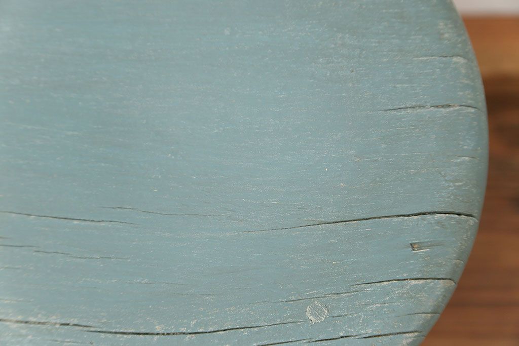 アンティーク家具　アンティークペイント かわいいスツール(2)(丸椅子、イス)