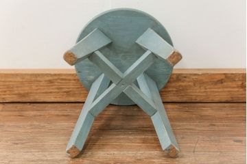 アンティーク家具　アンティークペイント かわいいスツール(2)(丸椅子、イス)